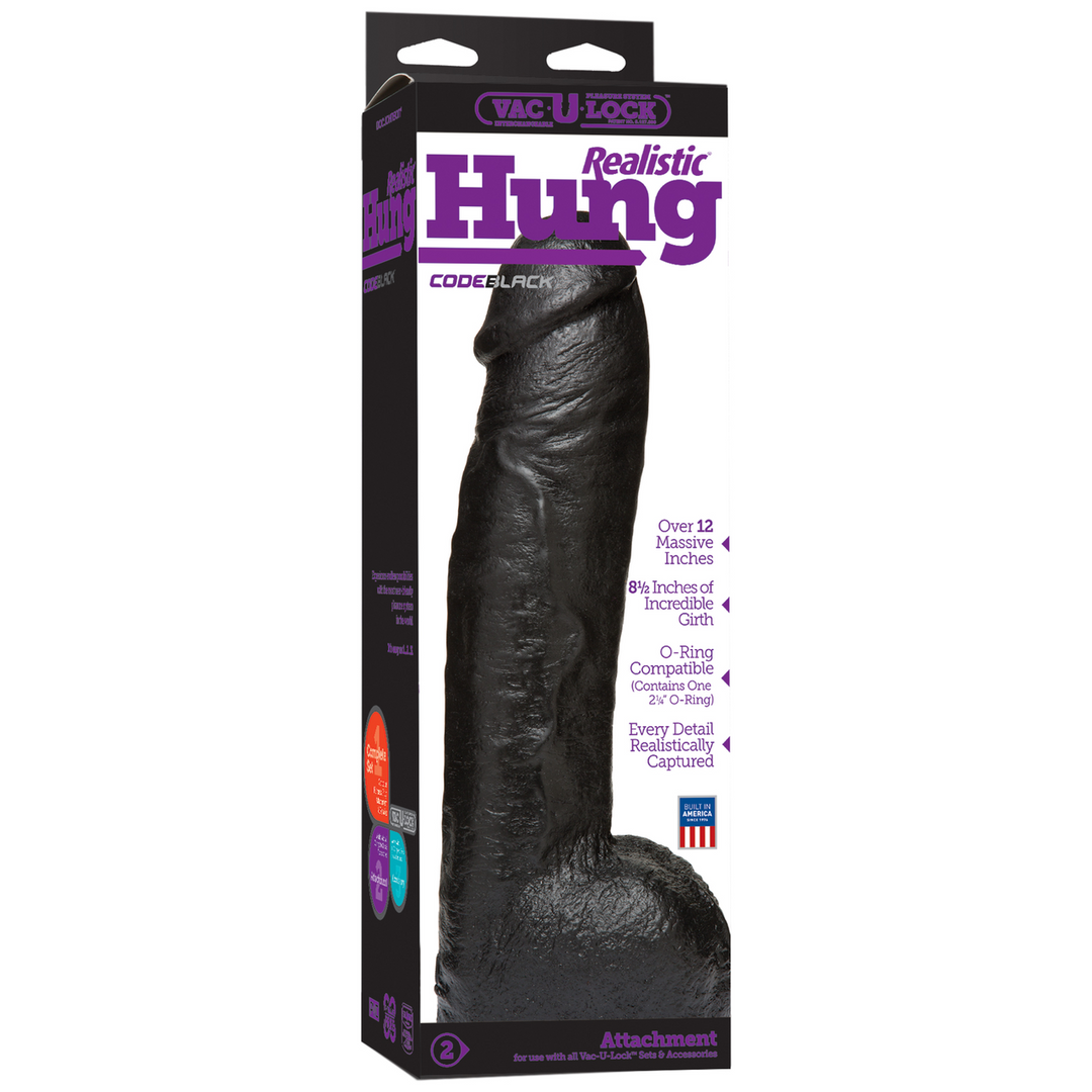 CodeBlack - Realistic Dildo - 12 / 30 cm Schwarz - 1