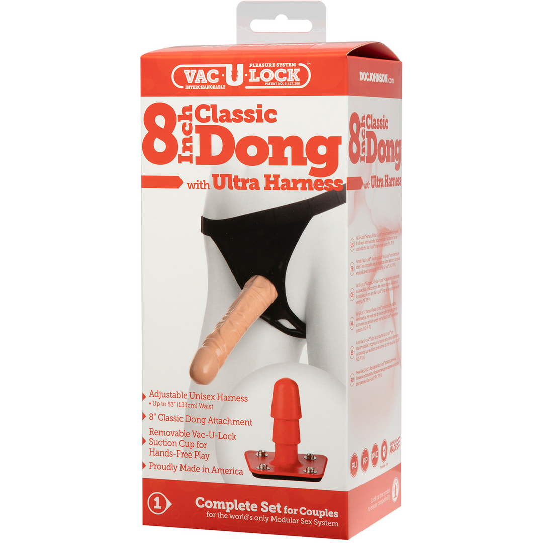 Klassieke dildo met Ultra harnas - 20 cm - Vanille Fleischfarben - 5