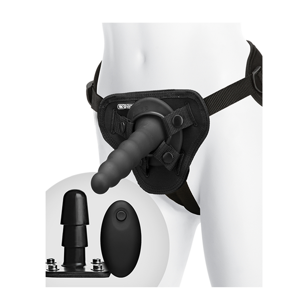 Geribbelde Vibrerende Plezier Set met Afstandsbediening Schwarz - 0