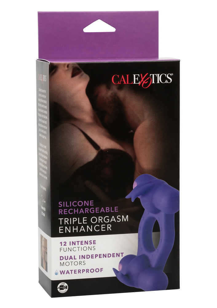 CalExotics Silicone Rechargeable Triple Orgasm Enhancer PURPLE - 12