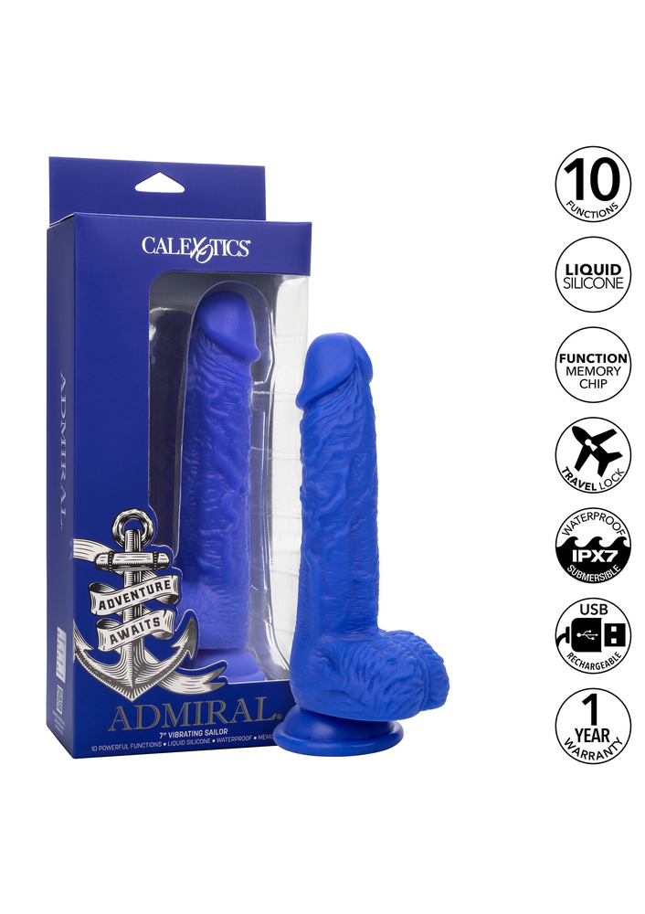 CalExotics Admiral 7” Vibrating Sailor BLUE - 413