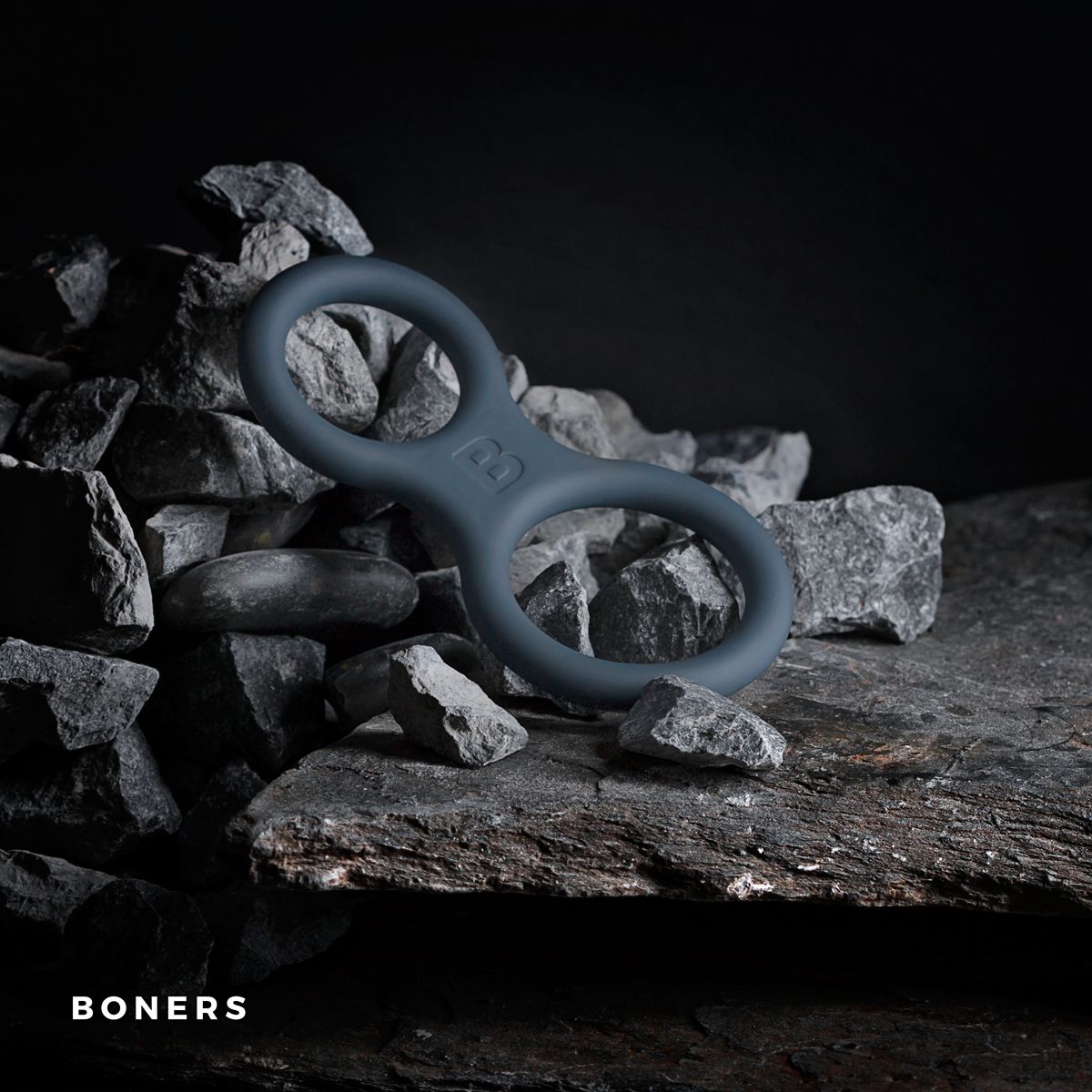 Boners Siliconen Cockring En Ballstretcher - Grijs - 3