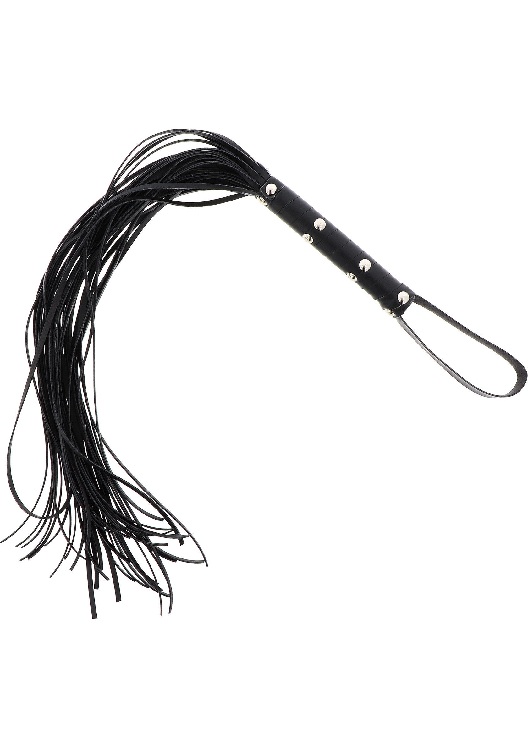 Hidden Desire Extreme Long Studded Flogger Whip BLACK - 2