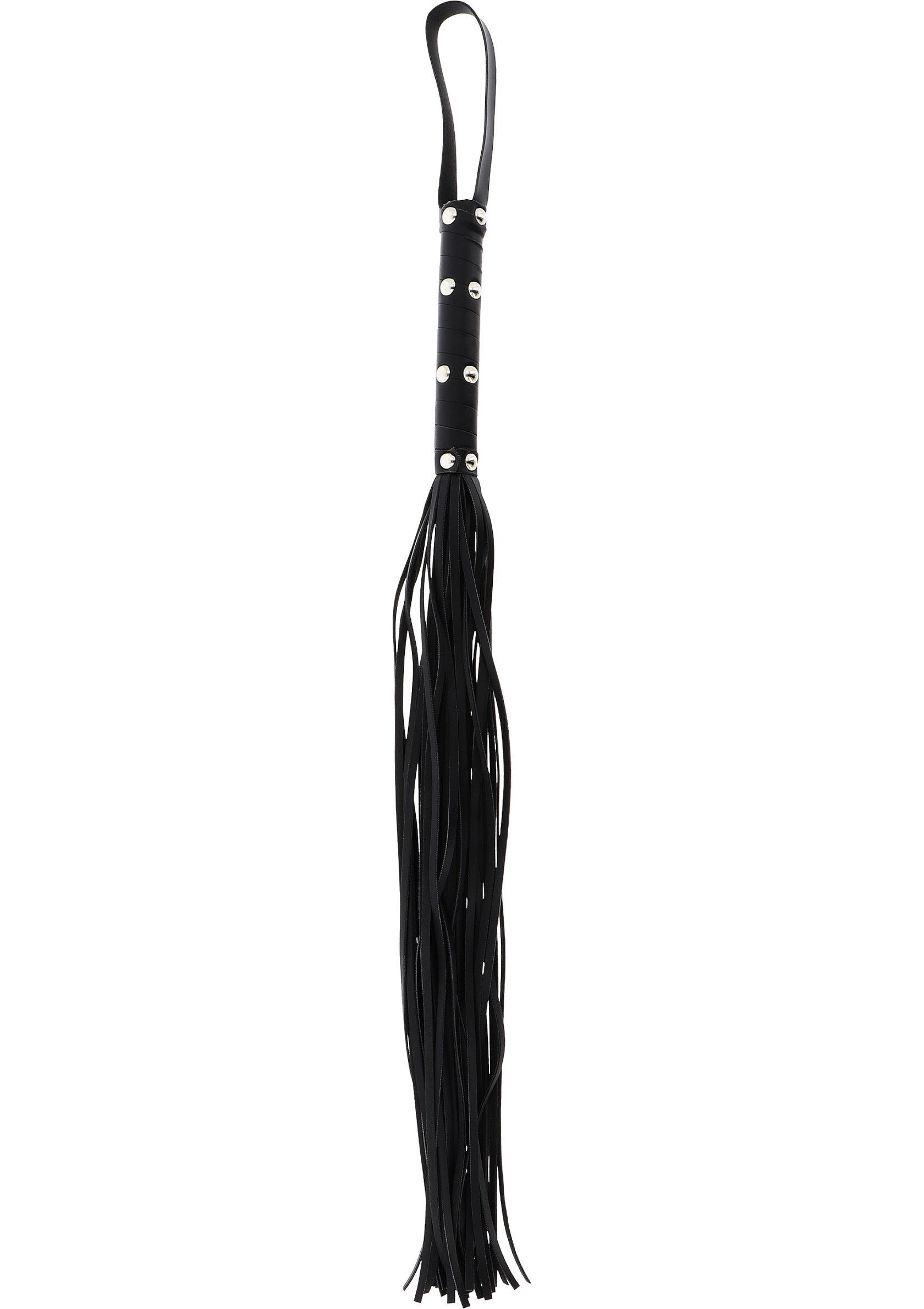 Hidden Desire Extreme Long Studded Flogger Whip BLACK - 3