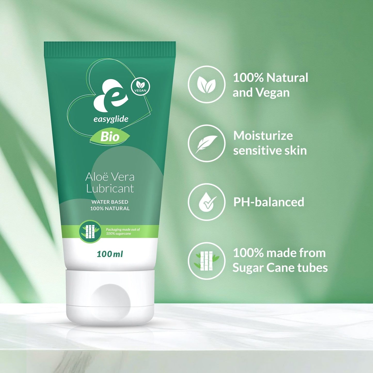 EasyGlide - Bio & Natural Glijmiddel op Waterbasis Aloë vera - 100 ml - 5