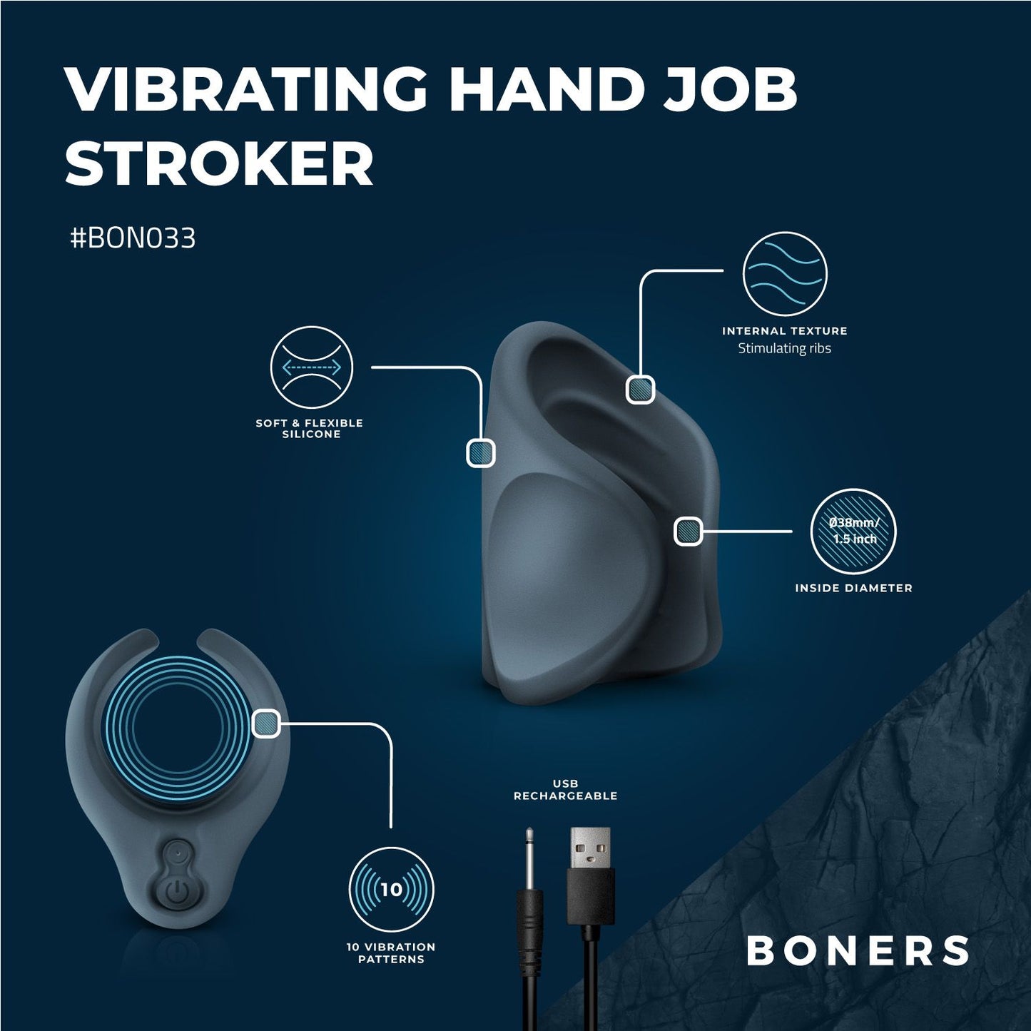 Boners Vibrerende Handjob Masturbator - 3