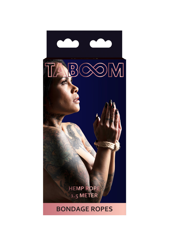 Taboom Bondage Rope Hemp 1.5 meter 7 mm NUDE - 0