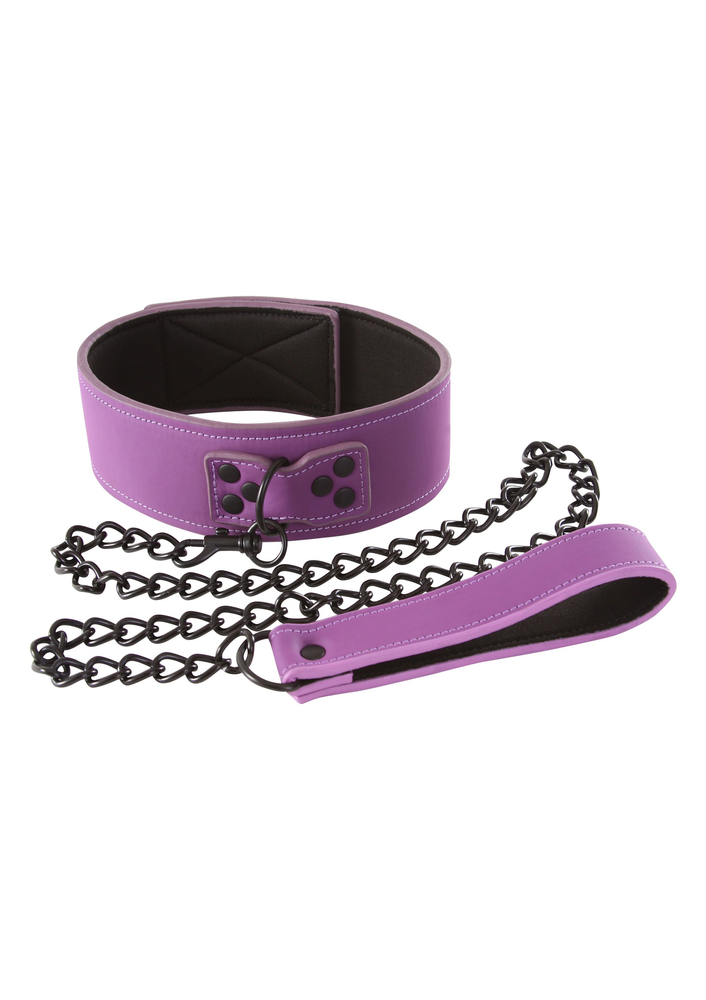 NS Novelties Lust Bondage Collar PURPLE - 1