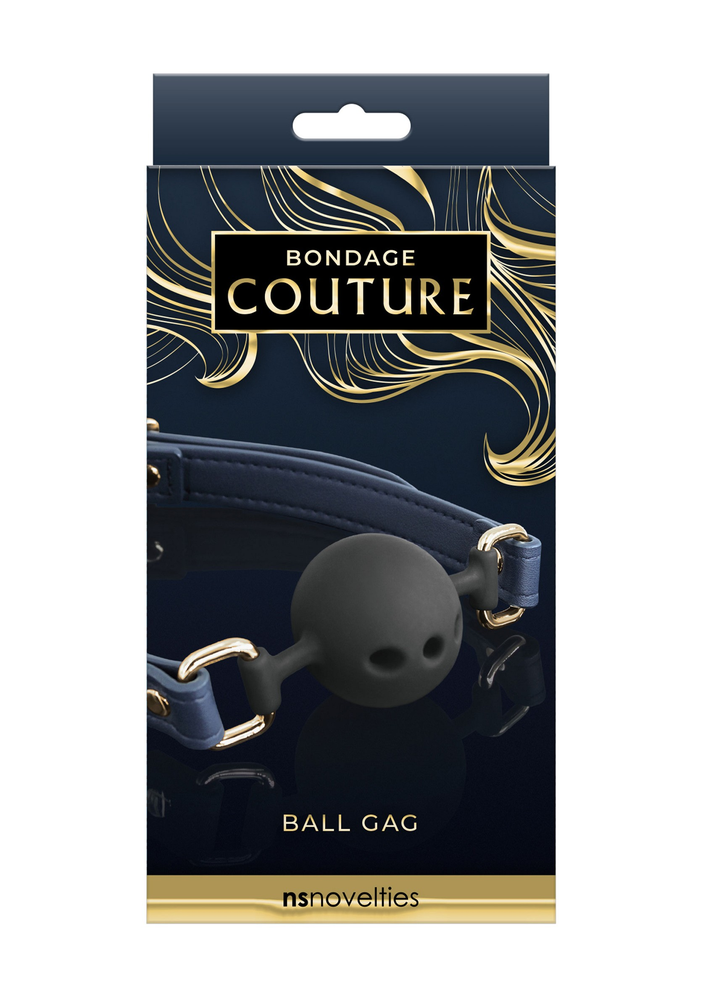 NS Novelties Bondage Couture Ball Gag BLUE - 1