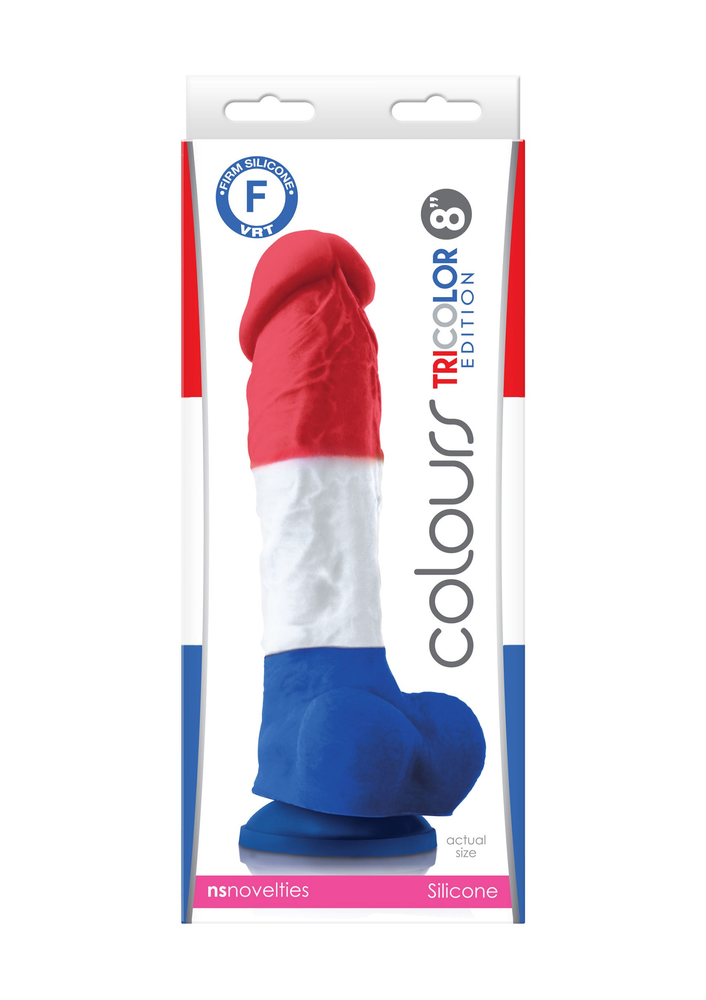 NS Novelties Tricolor Dildo 8' MULTICOLOR - 1