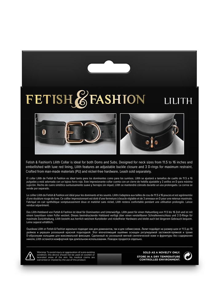 NS Novelties Fetish & Fashion Lilith Collar BLACK - 0