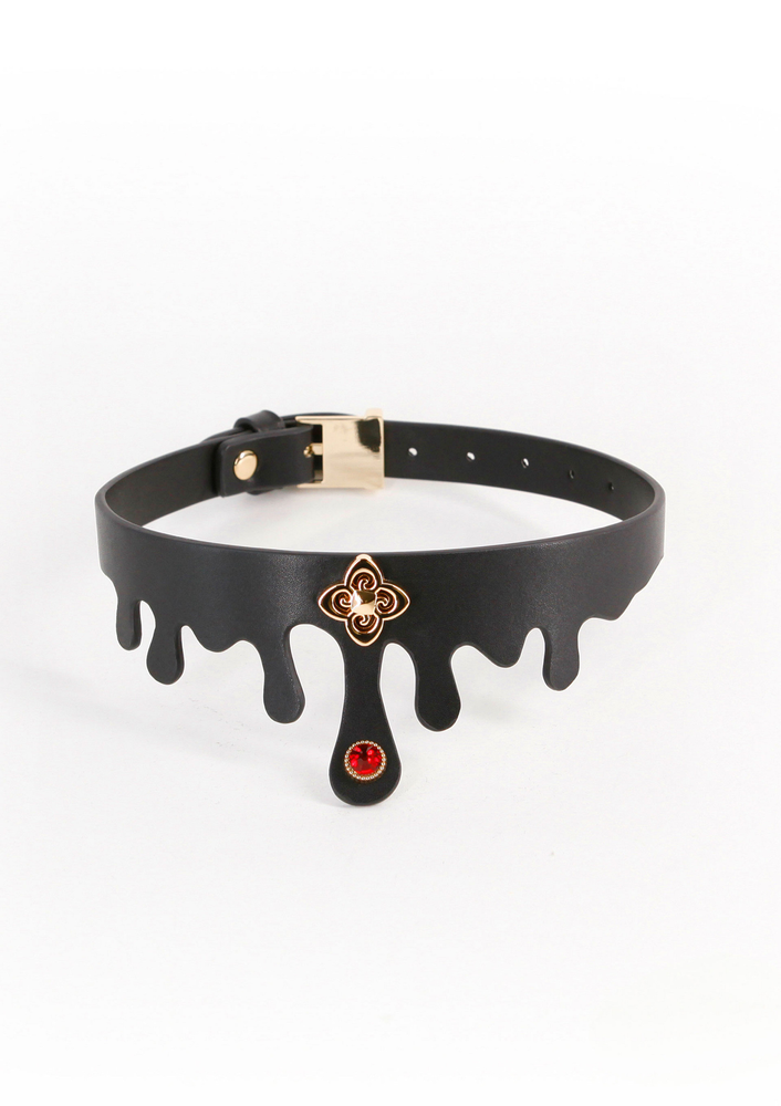 NS Novelties Fetish & Fashion Elvira Collar BLACK - 1