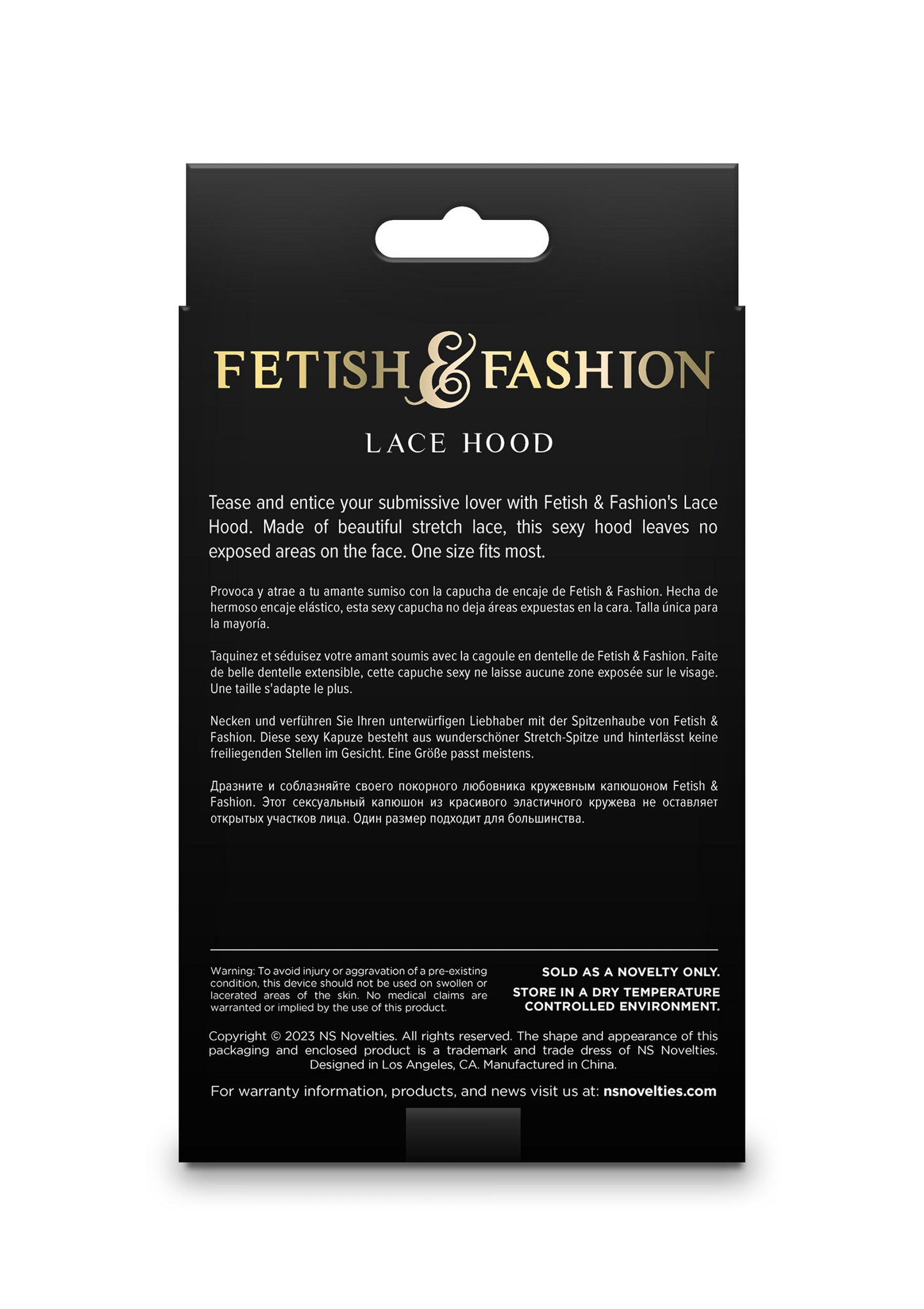 NS Novelties Fetish & Fashion Lace Hood WHITE - 0