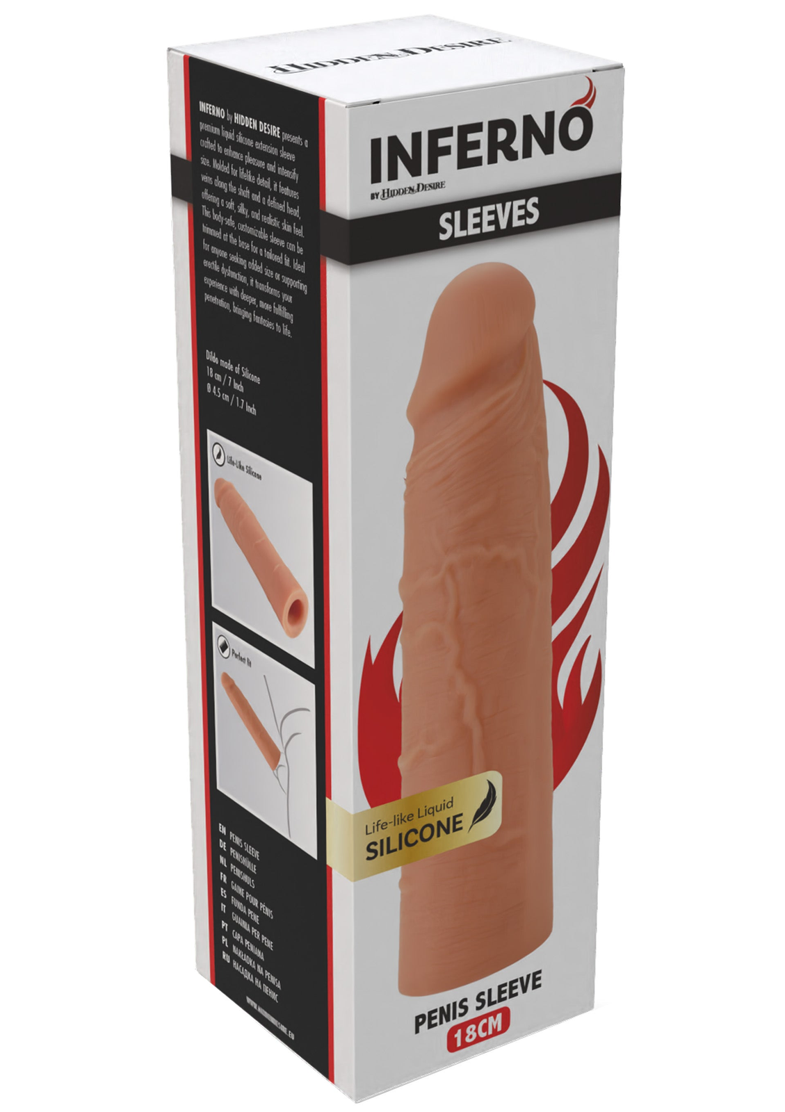 Penis Sleeve Liquid Silicone 18 cm SKIN - 1
