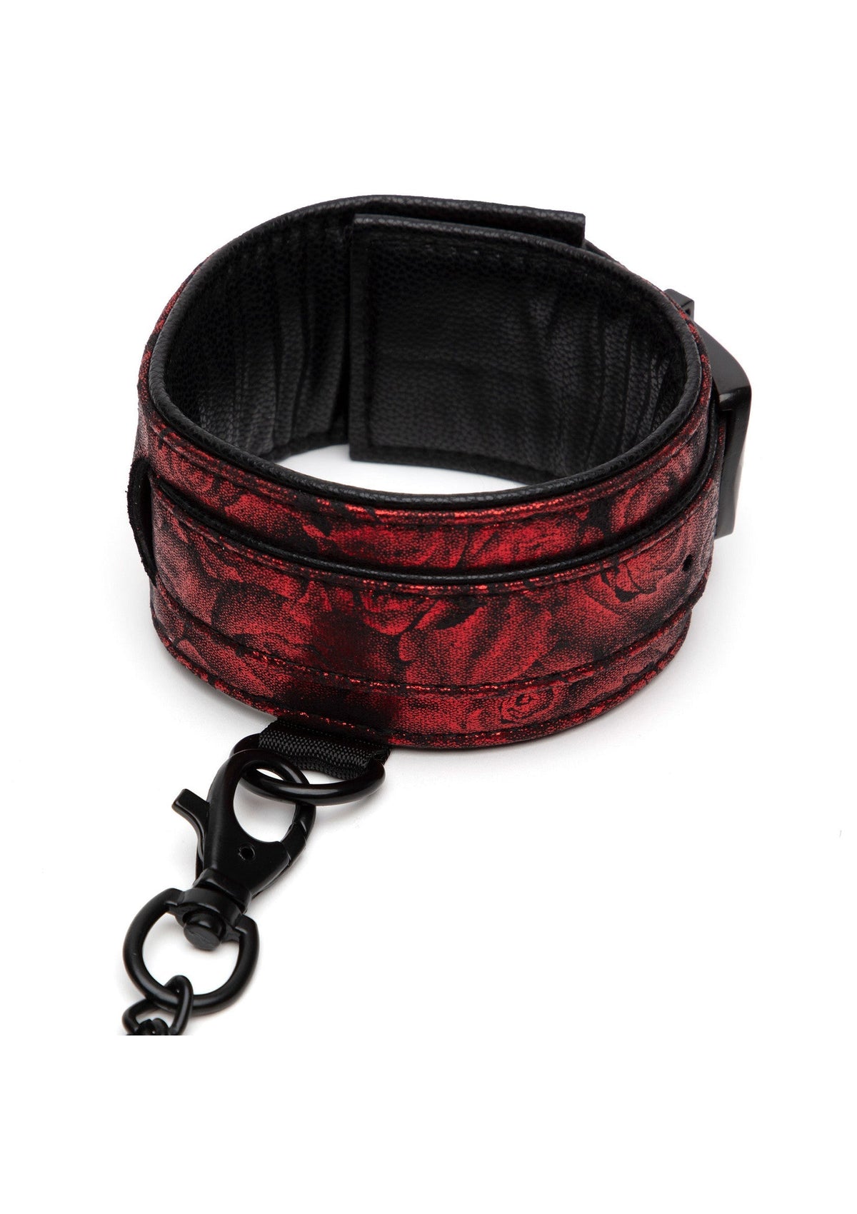 Reverse PU Leather Ankle Cuffs RED - 5