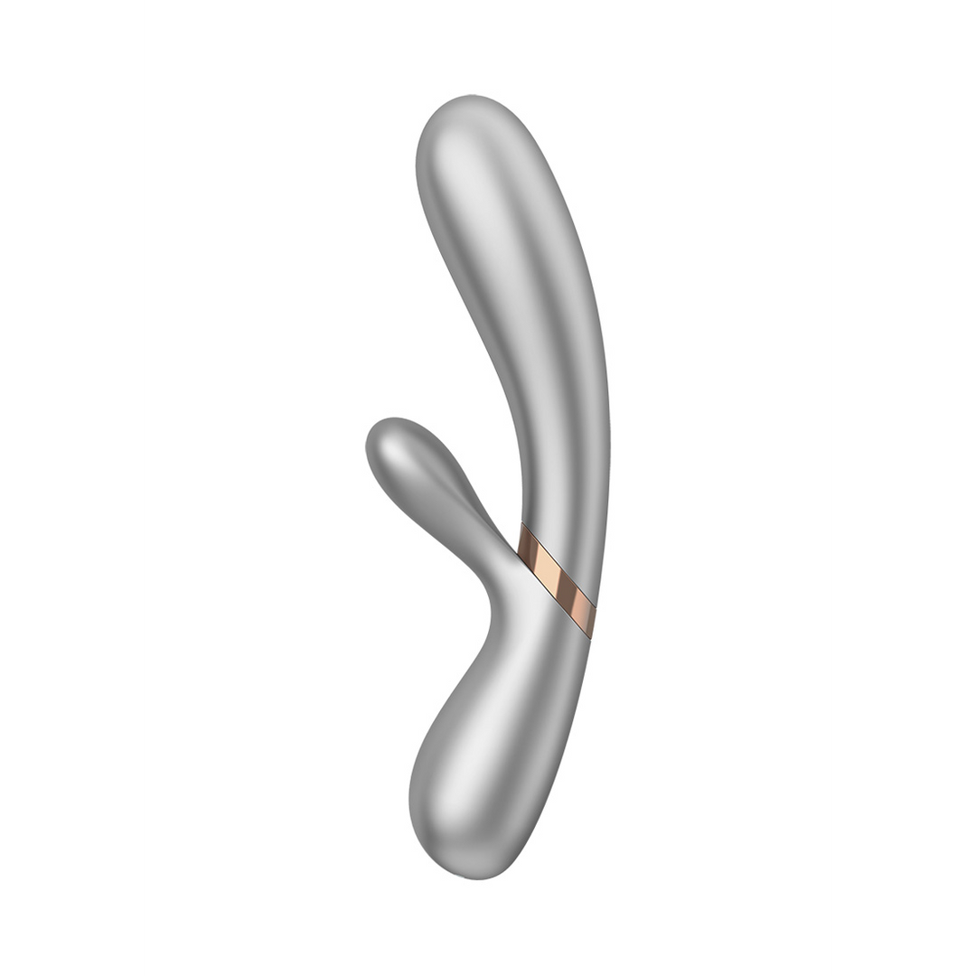 Hot Lover - Verwarmde Konijnen Vibrator - Champagne Silber - 4