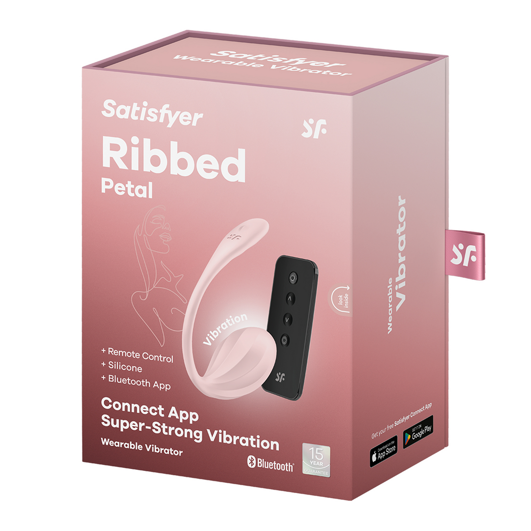 Ribbed Petal Connect App - Draagbare Koppel Vibrator - Roze Pink - 5