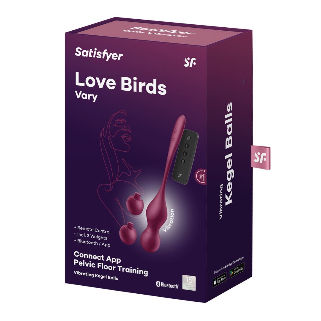 Love Birds Vary - Connect App Bekkenbodemtraining - Wijnrood Rot - 5
