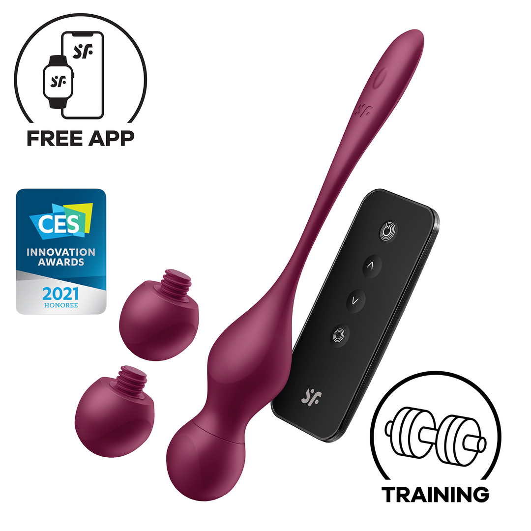 Love Birds Vary - Connect App Bekkenbodemtraining - Wijnrood Rot - 4