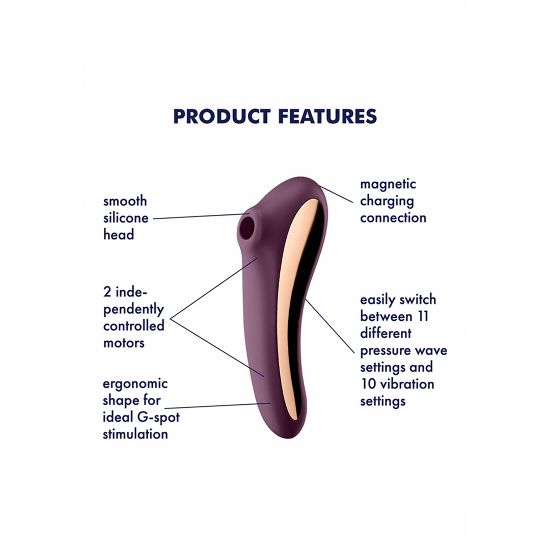 Dual Kiss - Air Pulse Vibrator - Wijnrood Violett - 2