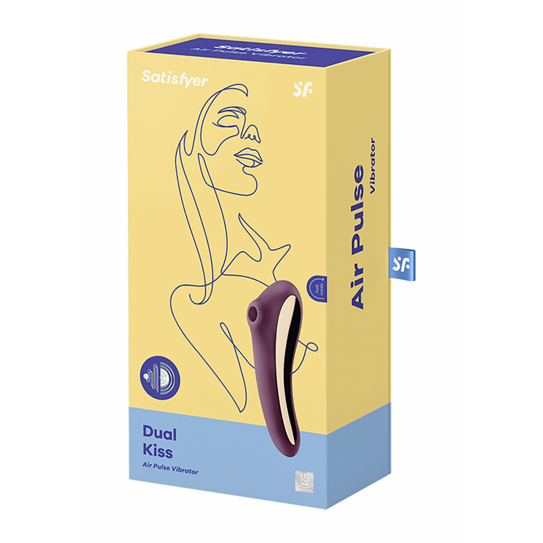 Dual Kiss - Air Pulse Vibrator - Wijnrood Violett - 0