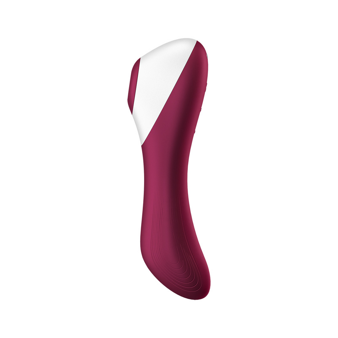 Dual Crush - Invoegbare Dubbele Luchtdruk Vibrator - Wijnrood Rot - 1