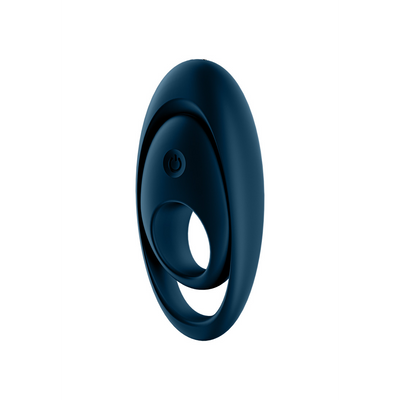 Glorious Duo Ring - Vibrerende Cockring met Dubbele Band - Donkerblauw Blau - 4