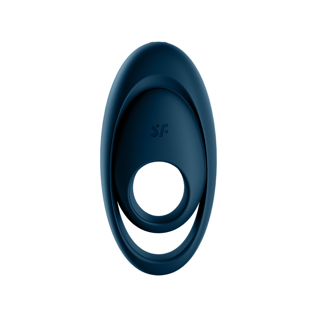 Glorious Duo Ring - Vibrerende Cockring met Dubbele Band - Donkerblauw Blau - 2