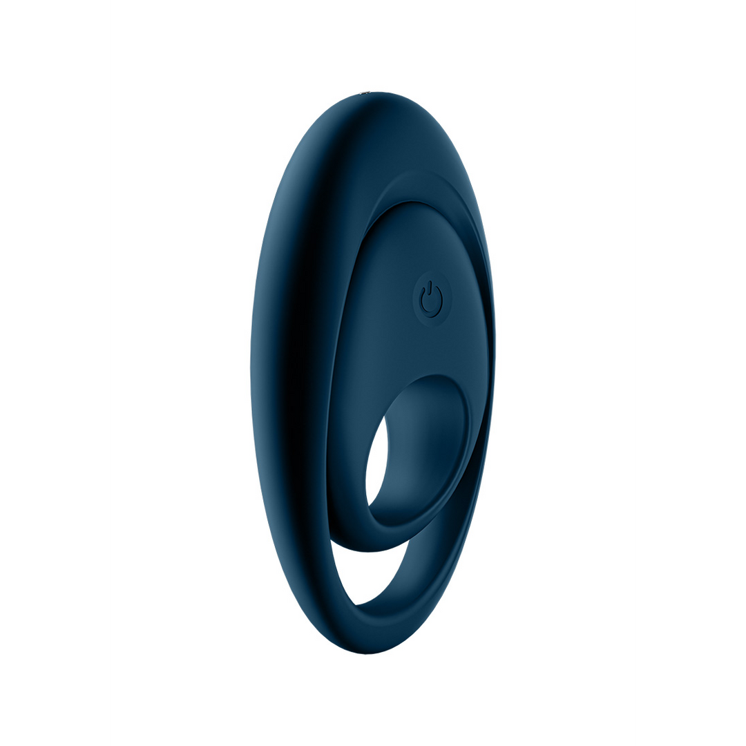 Glorious Duo Ring - Vibrerende Cockring met Dubbele Band - Donkerblauw Blau - 3
