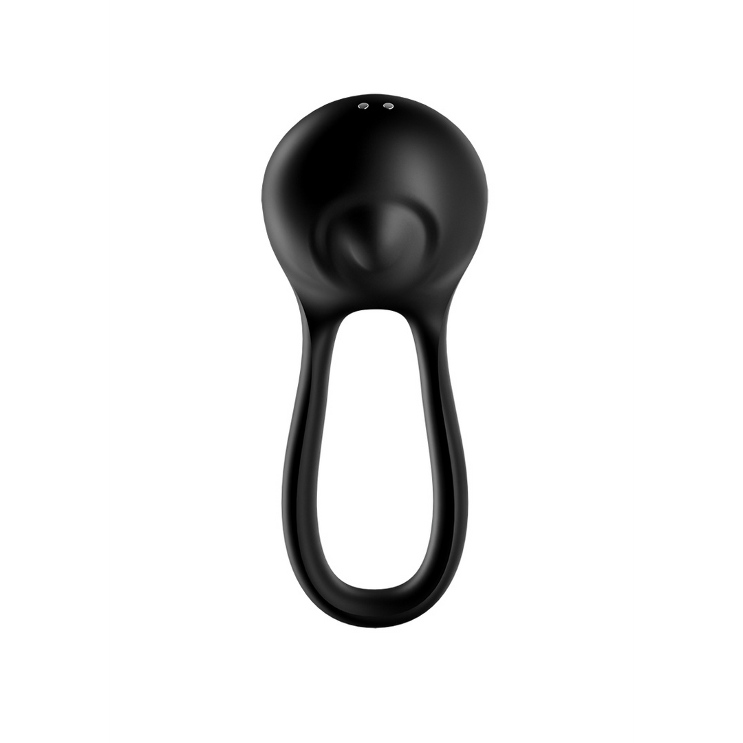 Majestic Duo - Dubbele Strap Vibrerende Cockring - Zwart Schwarz - 0