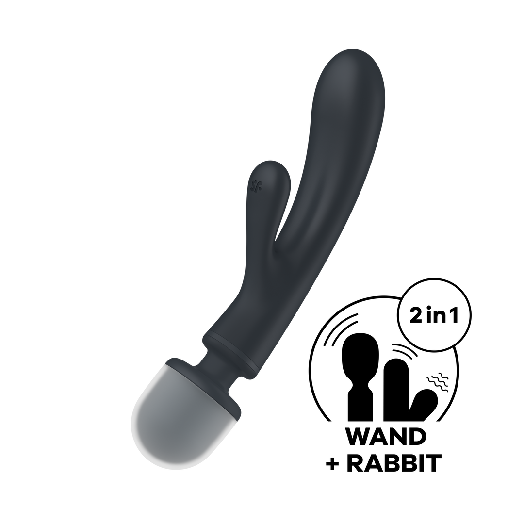 Triple Lover - Hybride Wand Vibrator - Grijs Grau - 1
