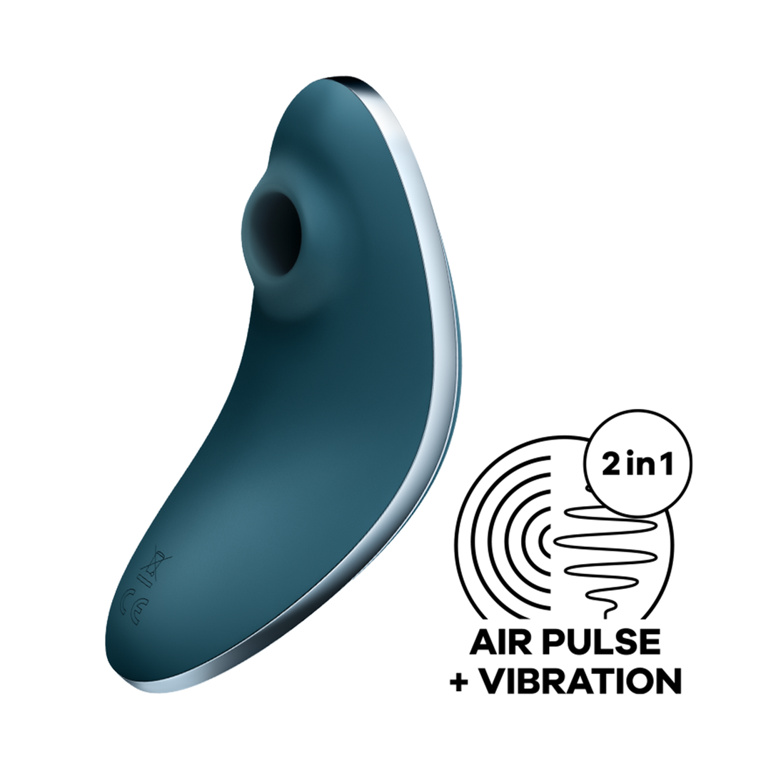 Vulva Lover 1 - Dubbele Luchtpulsvibrator - Blauw Blau - 4