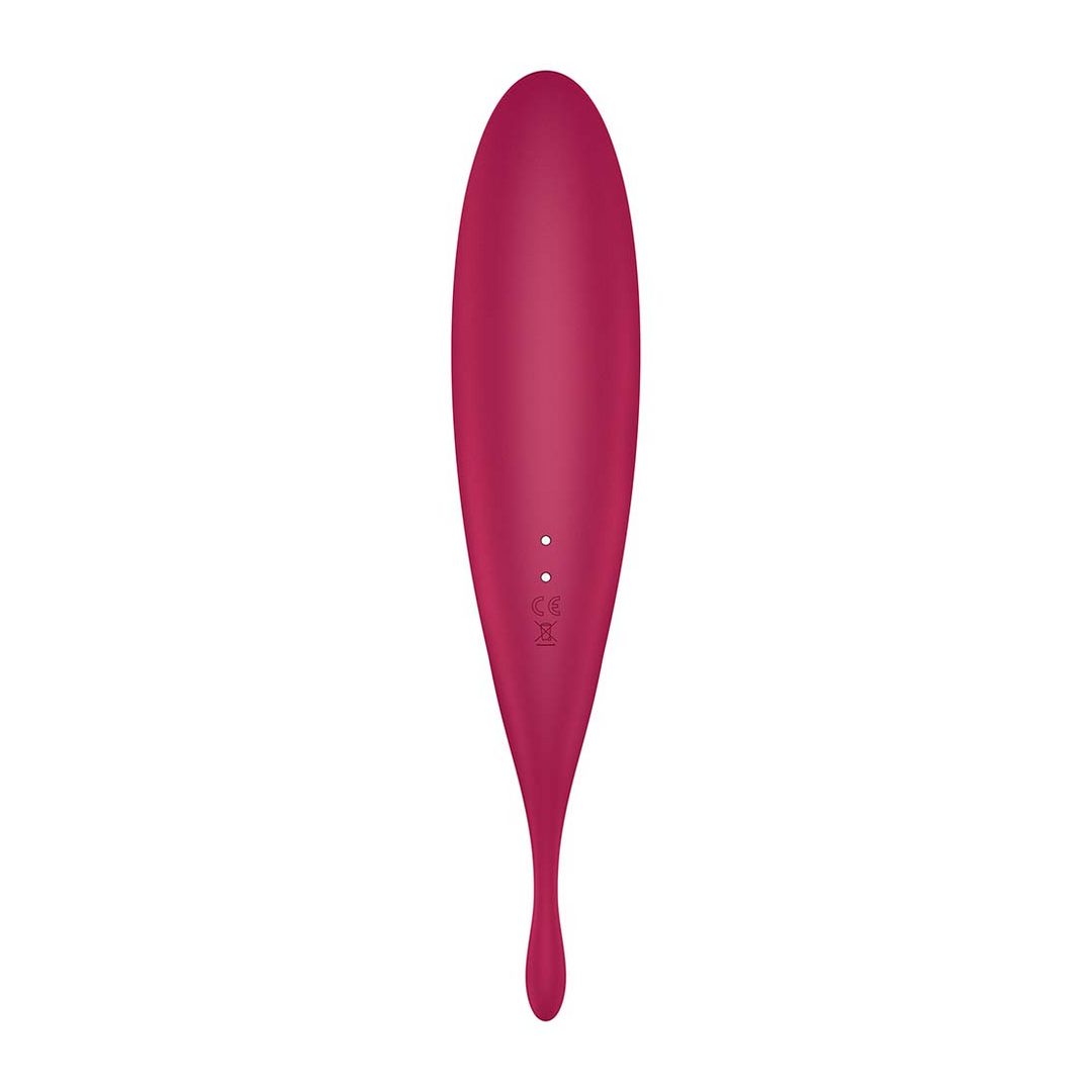 Twirling Pro - Tip Vibrator met App - Donkerrood Rot - 4