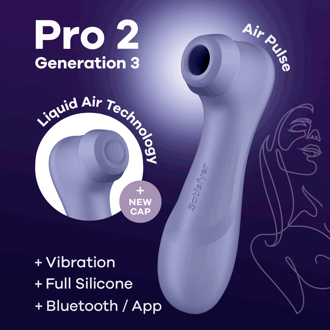 Pro 2 Generatie 3 - Double Air Pulse Vibrator - Liquid Air en Connect App - Lila Violett - 3