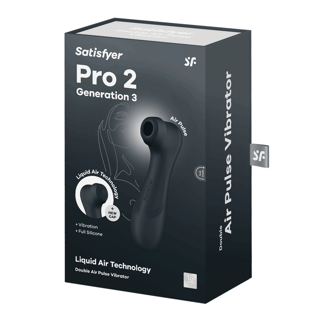 Pro 2 Generatie 3 - Double Air Pulse Vibrator - Liquid Air - Zwart Schwarz - 6