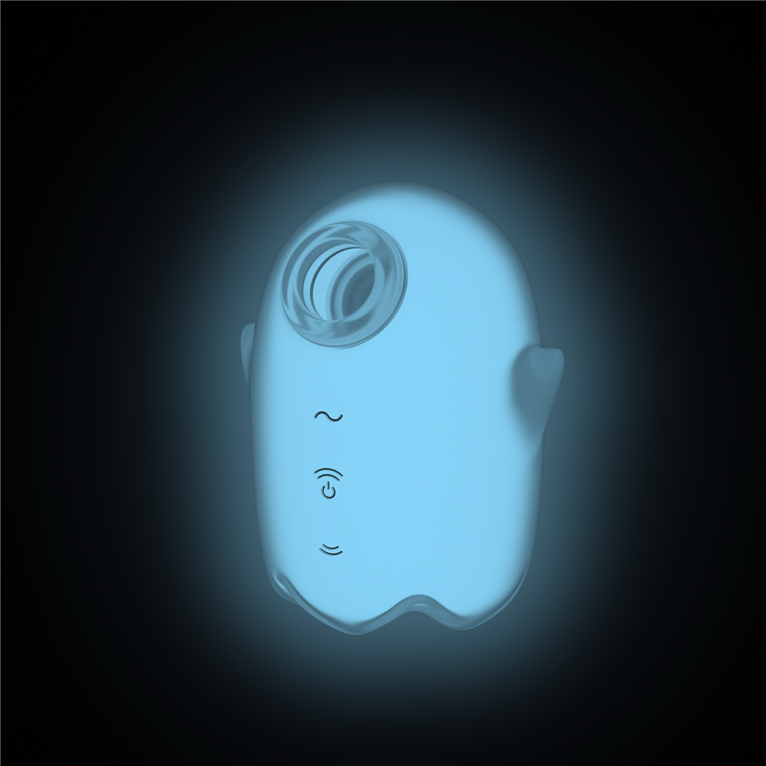 Glowing Ghost - Glow in the Dark - Dubbele Air Pulse Vibrator - Wit Weiß - 0