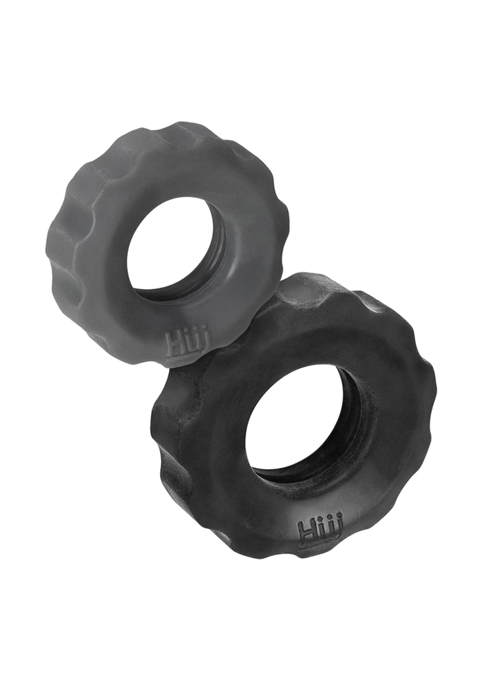 Hunkyjunk Cog 2-Size Cockrings GREY - 1
