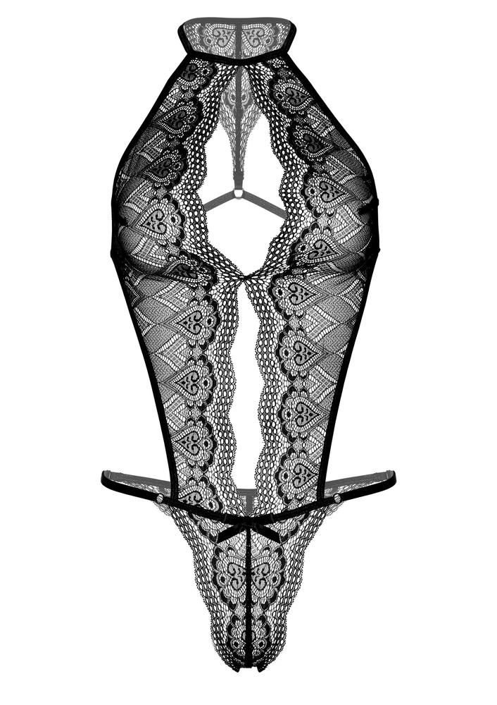 Daring Intimates Floral Lace Teddy BLACK O/S - 7