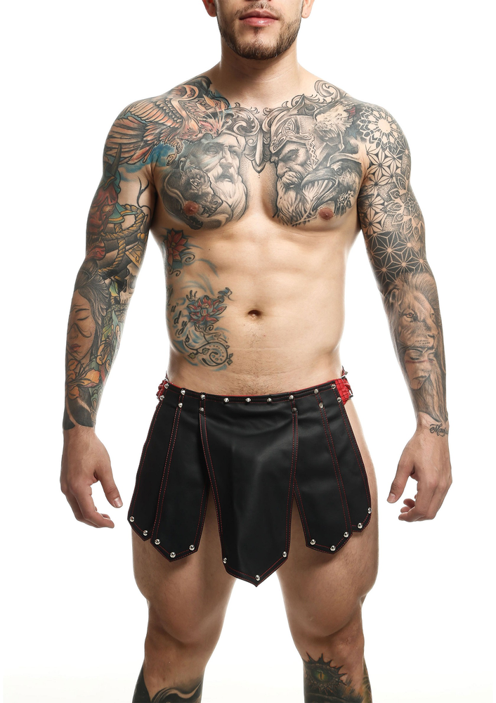 MOB Eroticwear Dngeon Roman Skirt BLACK O/S - 8