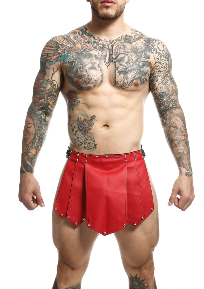 MOB Eroticwear Dngeon Roman Skirt RED O/S - 0