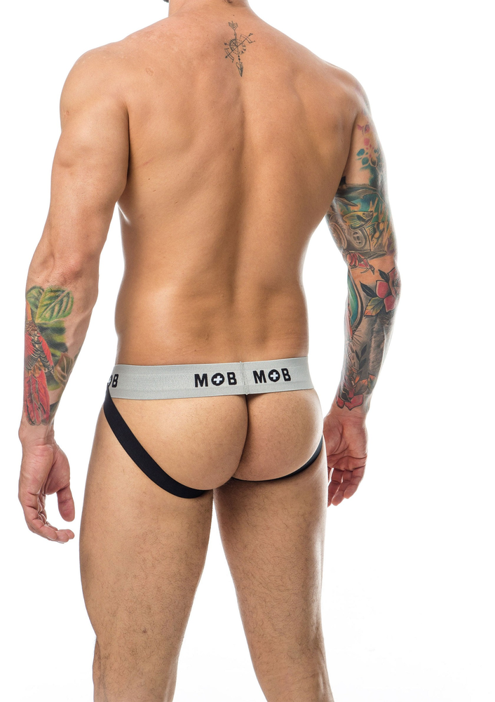MOB Eroticwear Stripe Classic Jock WHITE S - 1