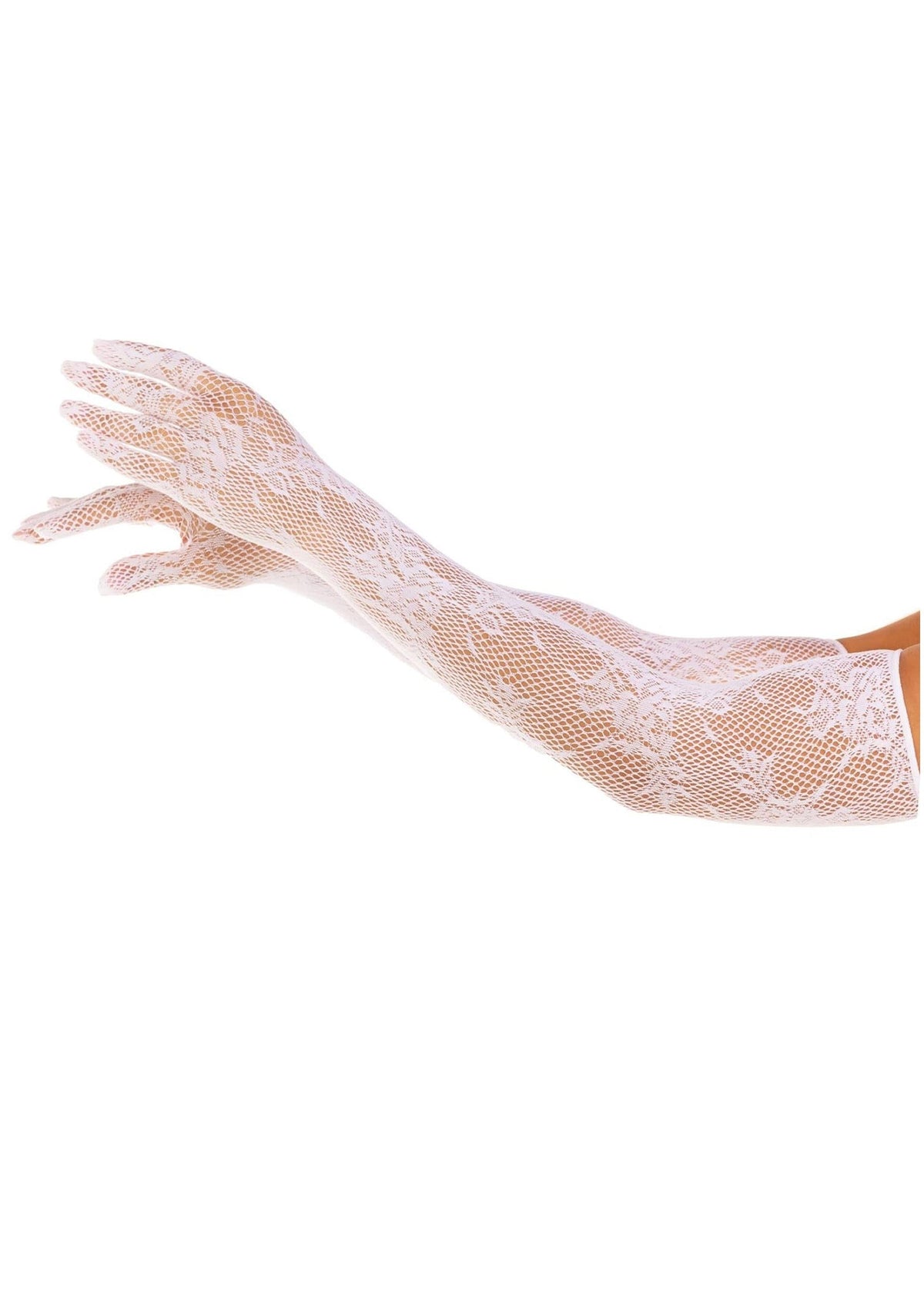 Opera Length Floral Net Gloves WHITE O/S - 0