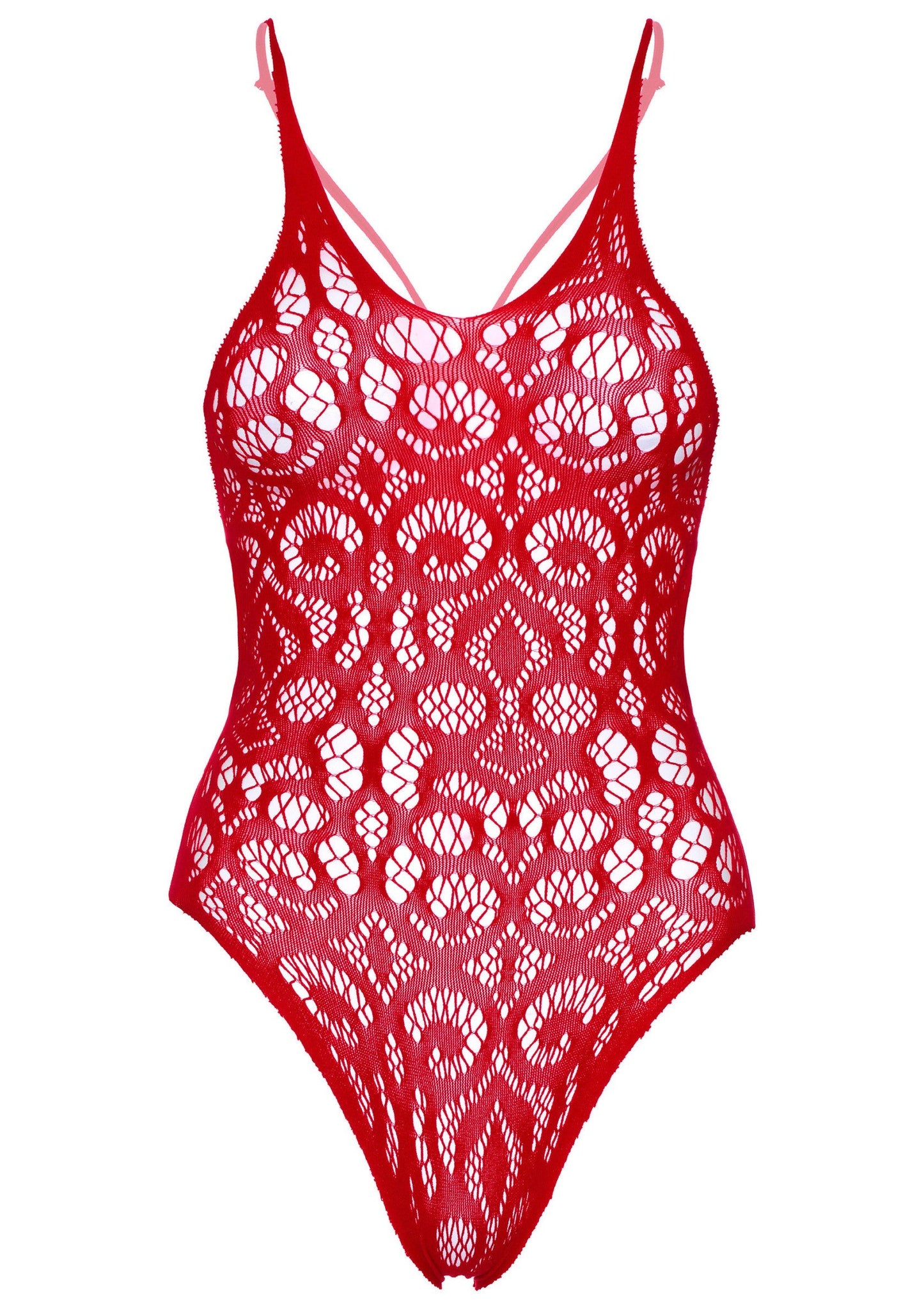 Seamless Lace Teddy with Strappy Back BLACK O/S - 3