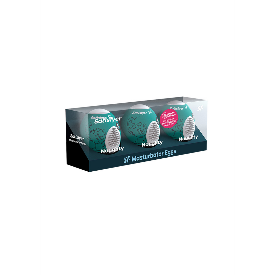 Naughty - Masturbator Egg Set - 3 Stuks - Donkergroen Grün - 0
