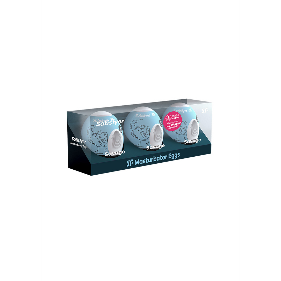 Savage - Masturbator Egg Set - 3 Stuks - Lichtblauw Blau - 0