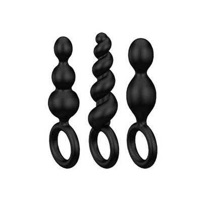 Booty Call - Butt Plug Set 3 Stuks - Zwart Schwarz - 0