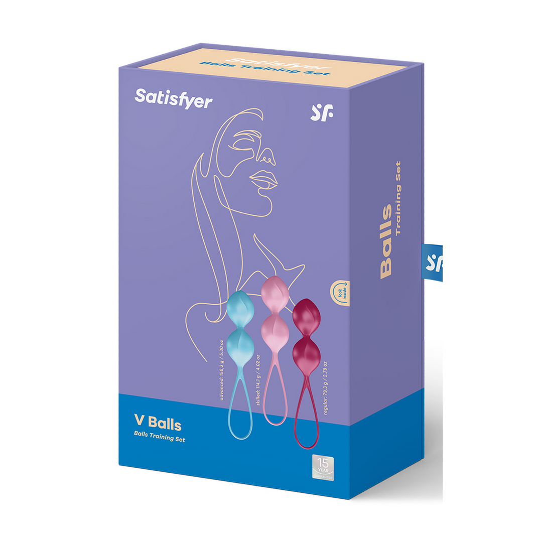 V Balls - Kegel Balls - 3 Stuks - Turquoise/Rood/Roze Multicolor - 3