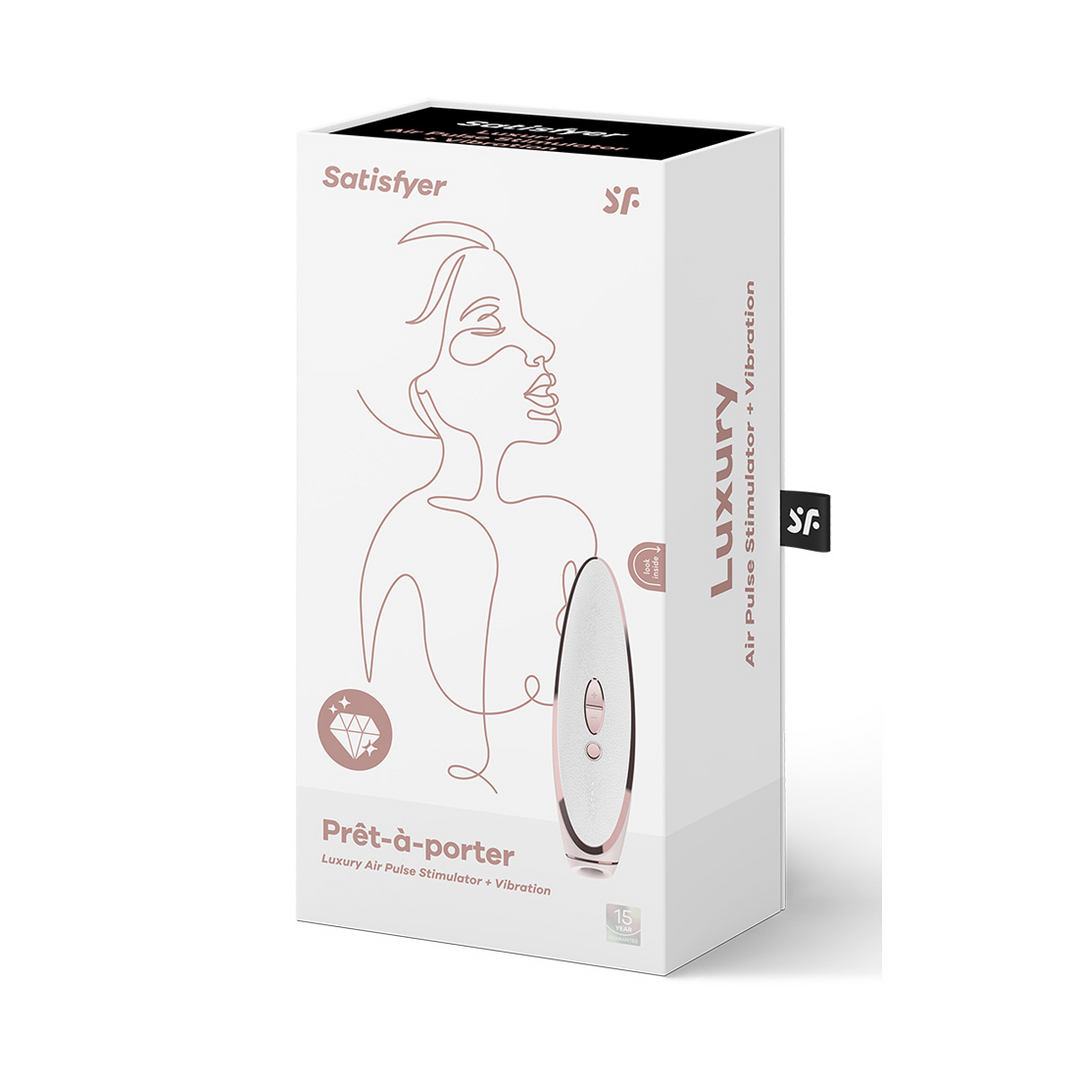 Prêt-á-Porter - Luxe Luchtpulser Stimulator en Vibratie - Wit/Roze Goud Weiß - 3