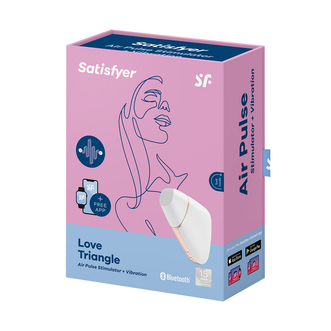Love Triangle - Luchtpulserende Stimulator en Vibratie - Wit Weiß - 1