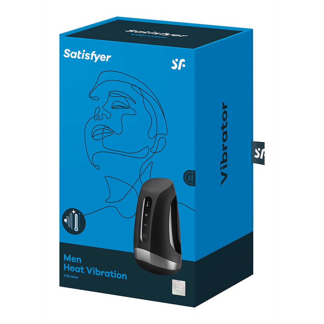 Mannen Heat Vibration - Verwarmende en Vibrerende Masturbator - Zwart Schwarz - 5